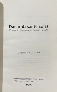 Image of Dasar-dasar filsafat: pengantar mempelajari filsafat hukum