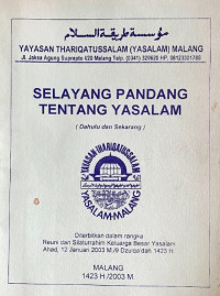Image of Selayang pandang tentang yasalam: dahulu dan sekarang